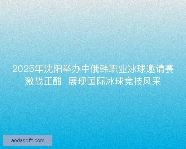 2025年沈阳举办中俄韩职业冰球邀请赛激战正酣 展现国际冰球竞技风采 2025年沈阳举办中俄韩职业冰球邀请赛激战正酣 展现国际冰球竞技风采